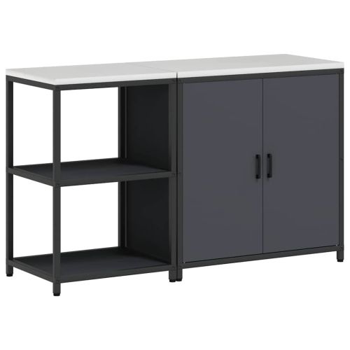 Комплект за кухненско съхранение с рафт с врата 2 pcs Антрацит