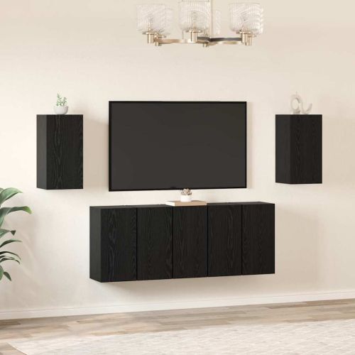 Комплект ТВ шкаф 7 pcs Черния дъб 30,5 x 30 x 60 см
