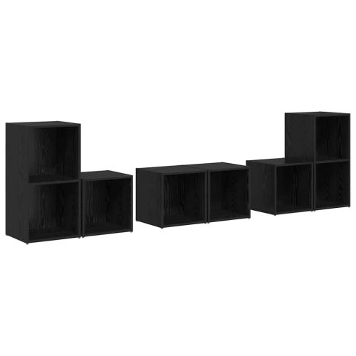 Комплект ТВ шкаф 6 pcs Черния дъб Инженерно дърво