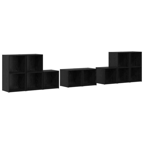 Комплект ТВ шкаф 8 pcs Черния дъб Инженерно дърво