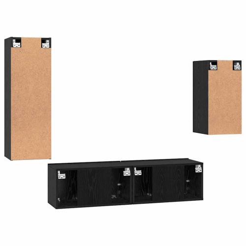 Комплект ТВ шкаф 4 pcs Черния дъб Инженерно дърво