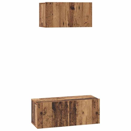 Комплект ТВ шкаф 2 pcs Старо дърво Инженерно дърво