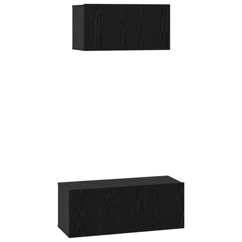 Комплект ТВ шкаф 2 pcs Черния дъб Инженерно дърво