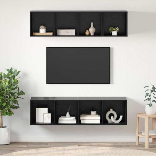 Комплект ТВ шкаф 3 pcs Черния дъб Инженерно дърво