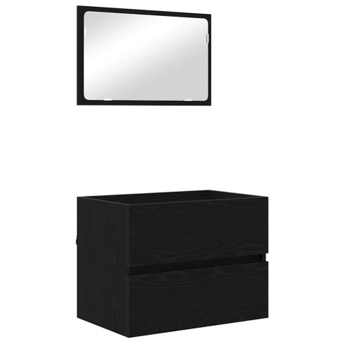 Комплект мебели за баня 3 pcs Черния дъб Инженерно дърво