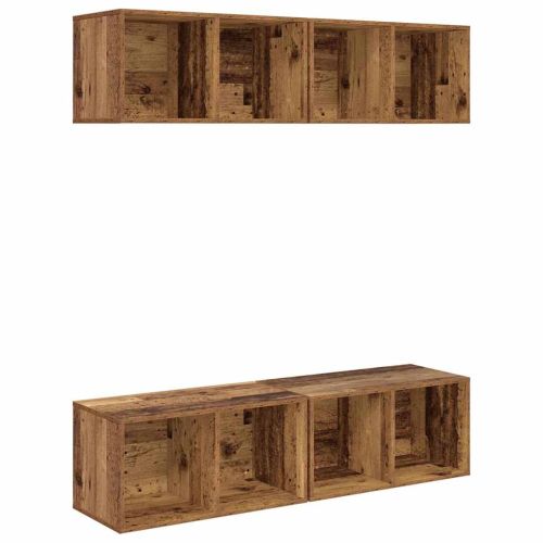 Комплект ТВ шкаф 4 pcs Старо дърво 37 x 37 x 72 см