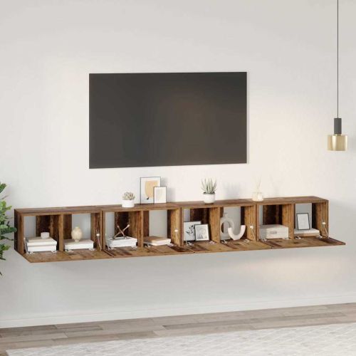 Комплект ТВ шкаф 4 pcs Старо дърво 60 x 30 x 30 cm