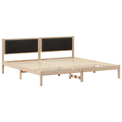 Рамка за легло Черно 200 x 200 cm Солидно борово дърво