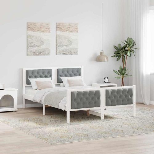 Рамка за легло Светлосиво 140 x 200 cm Солидно борово дърво