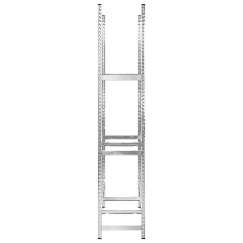 Стелаж за гуми с 2 рафта сребрист 110x40x200 см стомана