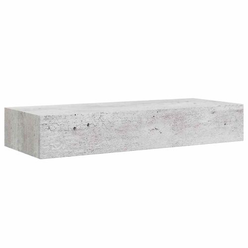 Стенни рафтове с чекмеджета 2 бр бетонно сив 60x23,5x10 см МДФ
