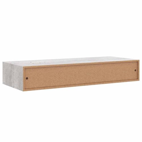 Стенни рафтове с чекмеджета 2 бр бетонно сив 60x23,5x10 см МДФ