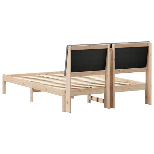 Рамка на леглото Кафяво и таупе 150 x 200 cm Борово дърво масив