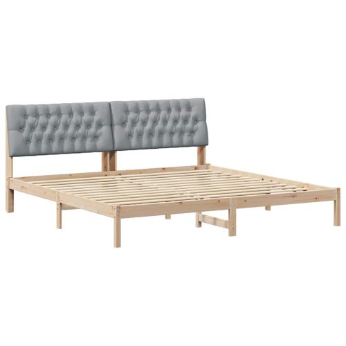 Леглова рамка с тапицирана гръбна част Кафяво 200 x 200 cm