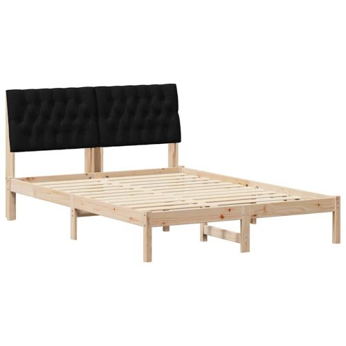 Леглова рамка с тапицирана гръбна част Кафяво 150 x 200 cm