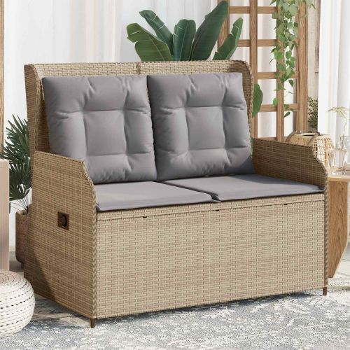 Градинска пейка Бежово полиратан