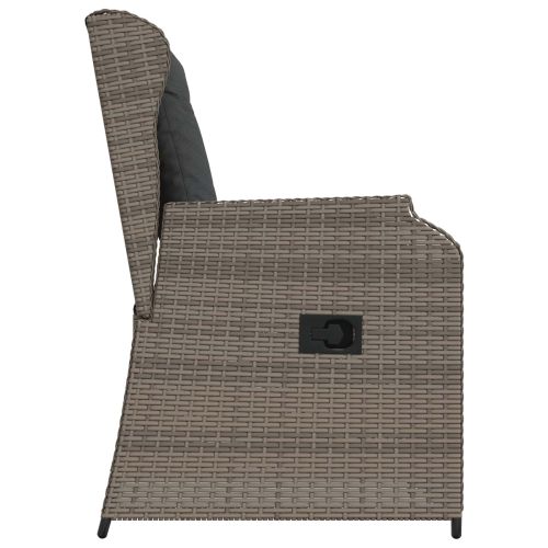 Градинска пейка 2 pcs Сив полиратан
