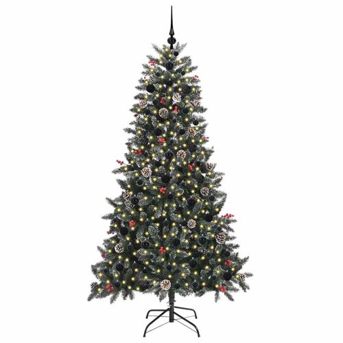 С изкуствено коледно дърво с 300 LED светодиода Зелен 180 cm