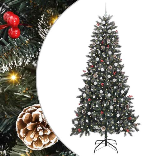 С изкуствено коледно дърво с 300 LED светодиода Зелен 240 cm
