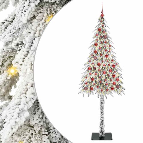 Коледно дърво с 300 LED светодиода Бяло 210 cm ПЕ и стомана