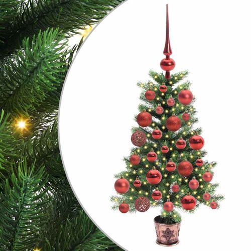 Коледно дърво с 150 LED светодиода с поставка Зелен 65 cm ПЕ