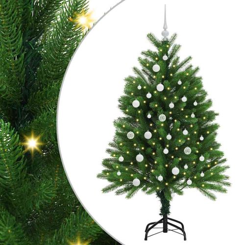 Коледно дърво с 150 LED светодиода с поставка Зелен 120 cm ПЕ