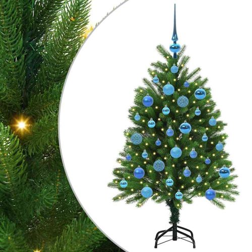 Коледно дърво с 150 LED светодиода с поставка Зелен 120 cm ПЕ