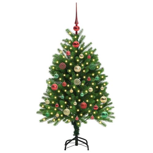 Коледно дърво с 150 LED светодиода с поставка Зелен 120 cm ПЕ