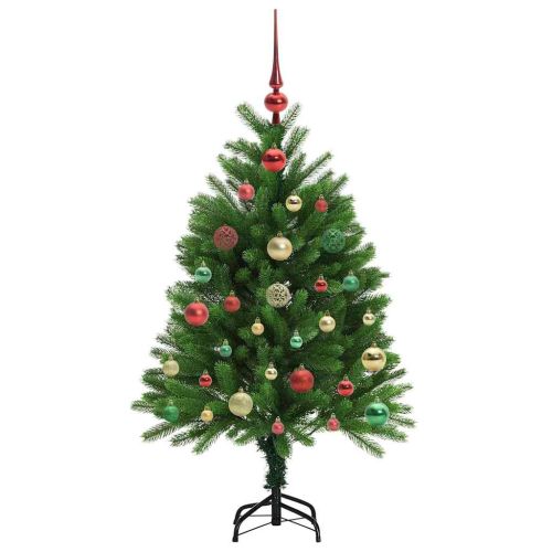 Коледно дърво с 150 LED светодиода с поставка Зелен 120 cm ПЕ