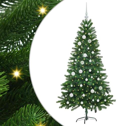 Коледно дърво с 150 LED светодиода с поставка Зелен 150 cm ПЕ