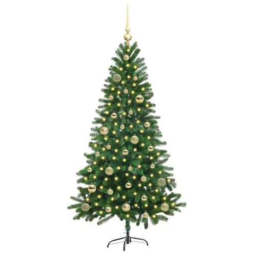 Коледно дърво с 150 LED светодиода с поставка Зелен 150 cm ПЕ