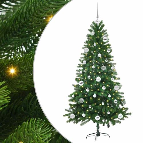 Коледно дърво с 150 LED светодиода с поставка Зелен 150 cm ПЕ