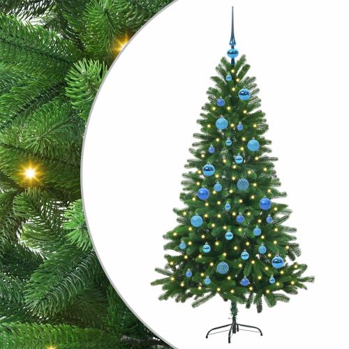 Коледно дърво с 150 LED светодиода с поставка Зелен 150 cm ПЕ