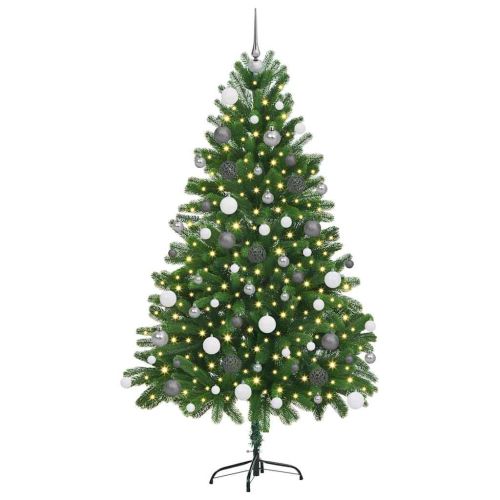 Коледно дърво с 300 LED светодиода с поставка Зелен 180 cm ПЕ