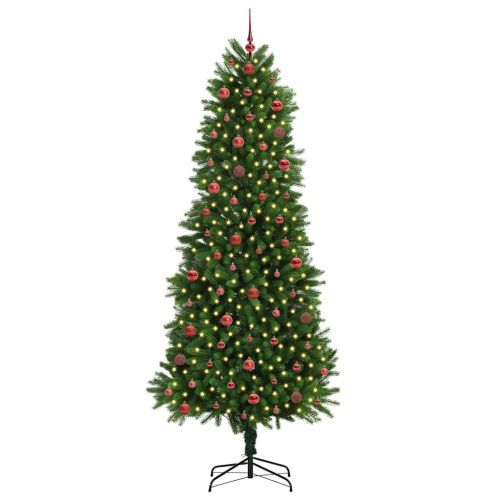 Коледно дърво с 300 LED светодиода с поставка Зелен 240 cm ПЕ