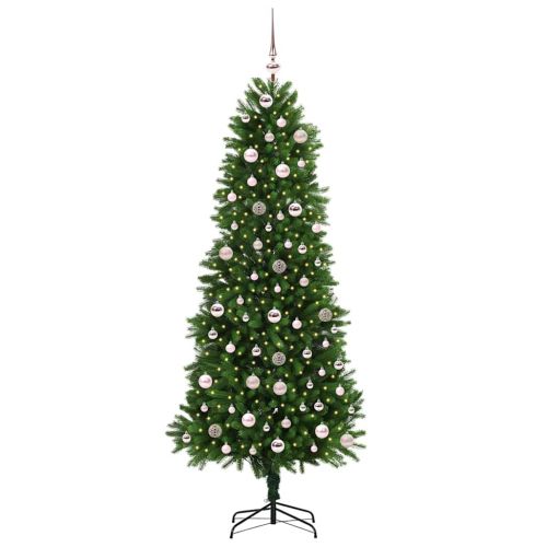 Коледно дърво с 300 LED светодиода с поставка Зелен 240 cm ПЕ