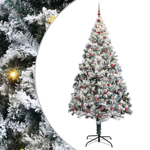 С изкуствено коледно дърво с 300 LED светодиода Бяло 240 cm