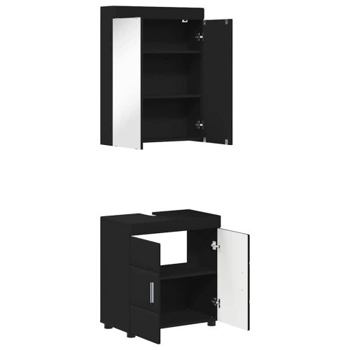 Комплект мебели за баня TULUM 2 pcs Черно 60 x 34 x 63 см