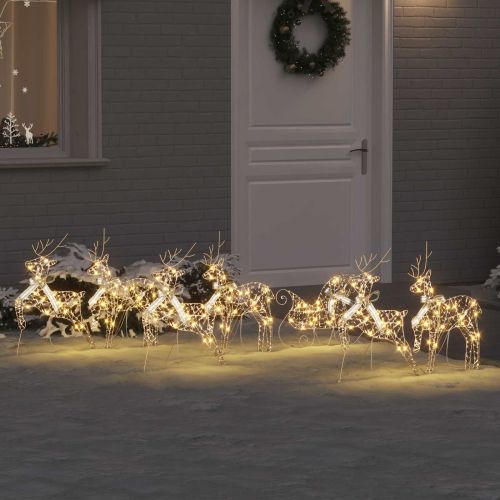 LED елени с 40 LED светодиода 7 pcs Златист PET