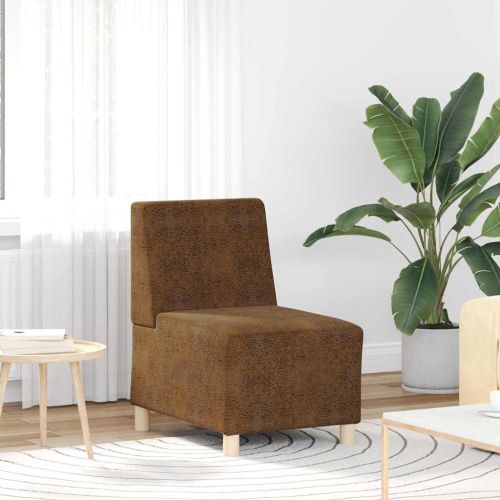 Модулен диван без ръкави 2 pcs Кафяво 55 x 74 x 82 см