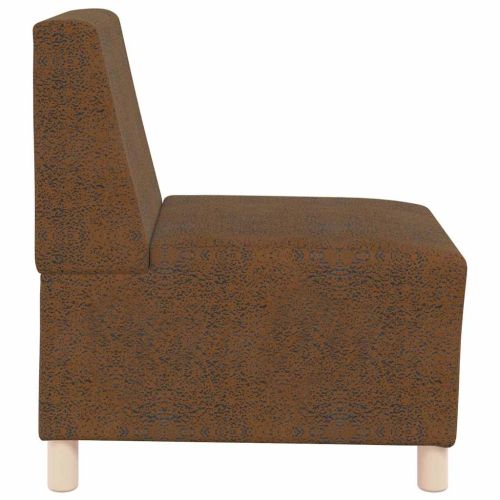 Модулен диван без ръкави 2 pcs Кафяво 55 x 74 x 82 см