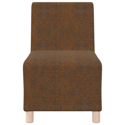 Модулен диван без ръкави 2 pcs Кафяво 55 x 74 x 82 см