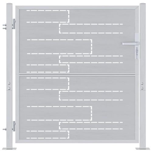 Градинска врата Сребрист 85 х 97 см Неръждаема стомана