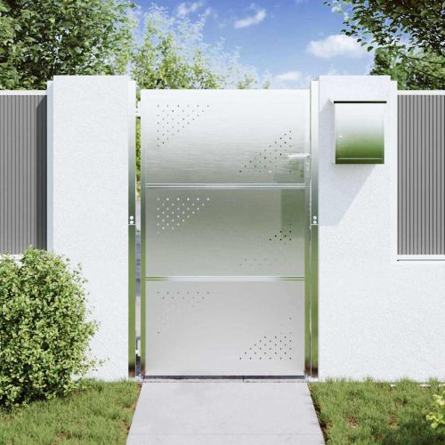 Градинска врата Сребрист 85 x 120 см Неръждаема стомана