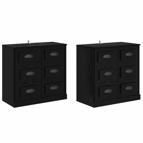 Скейдбордове с чекмедже 2 pcs Черния дъб 70 x 35,5 x 67,5 см