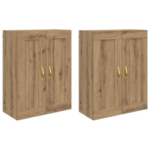 Стенно монтиран шкаф 2 pcs Дъб 69,5 x 34 x 90 см