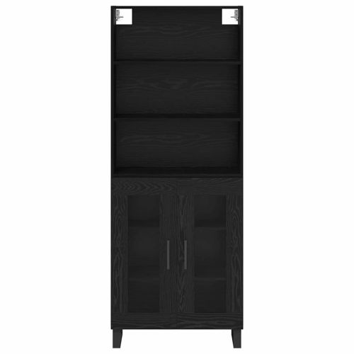 Висок шкаф 2 pcs Черния дъб Инженерно дърво