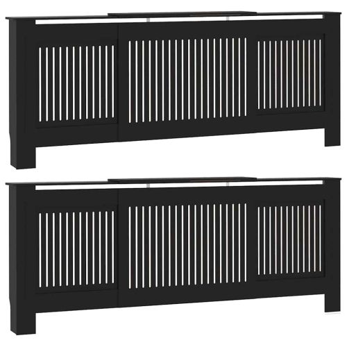 Калъф за радиатор 2 pcs Черно 205 x 20,5 x 81,5 см