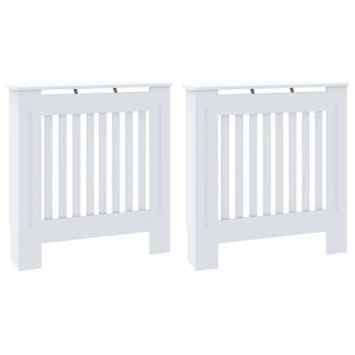 Калъф за радиатор 2 pcs Бяло 78 x 19 x 81,5 см Инженерно дърво