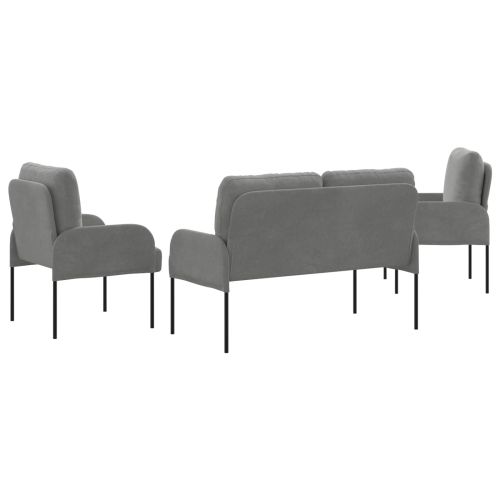 Комплекти дивани 3 pcs Тъмен сив 115 x 56 x 80 см Шперплат